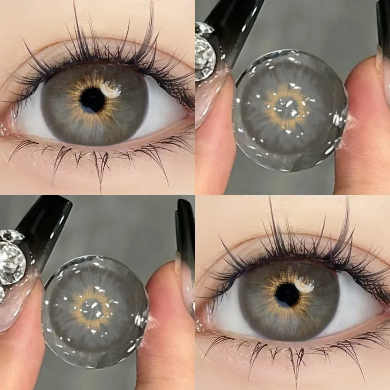 2PCS Color Contact Lenses for Eyes with diopters Myopia Green Blue Pupils Lenses Beauty Cosmetics Multicontact Lenses