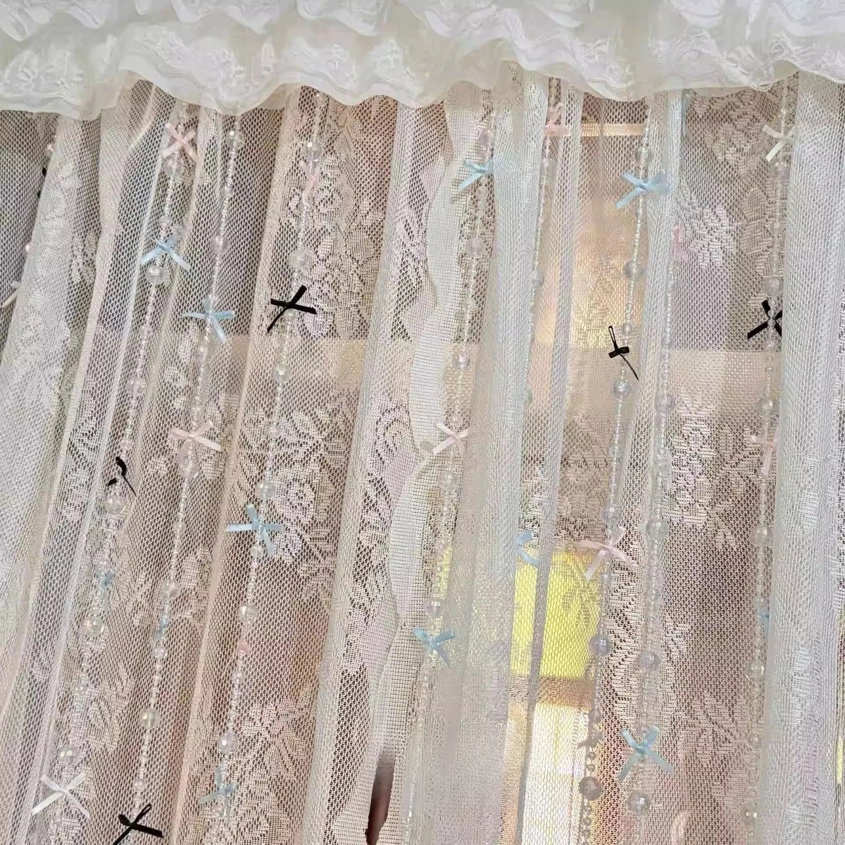 Mosquito-Resistant Door Curtain Beaded  Knot Decorative Finished Product for Girls Bedroom Study Home Toilet Kitchen...