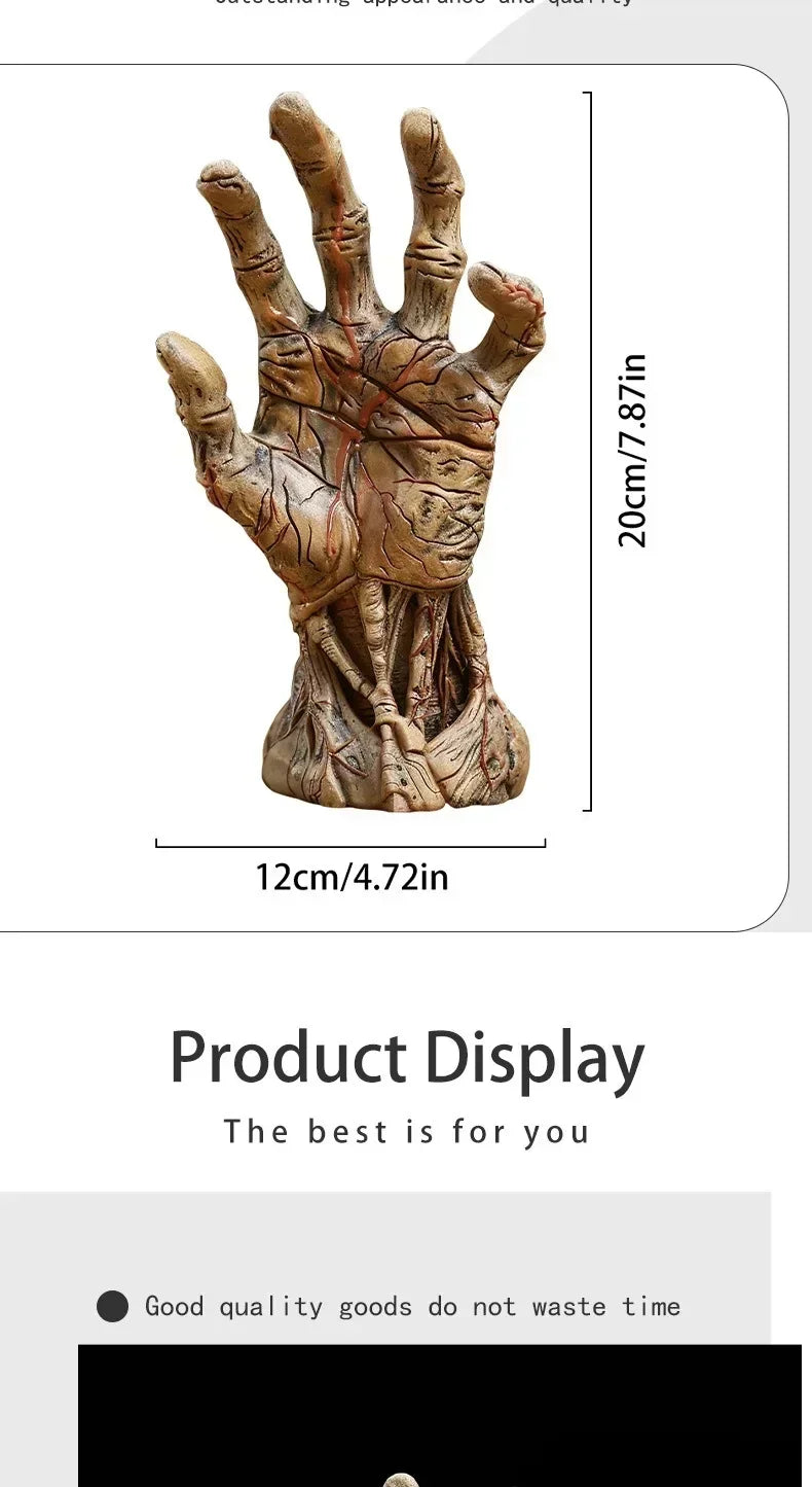 Scary Dismembered Arm Hand Halloween Sculpture Realistic Horror Prop for Haunted House Party Decoration Creepy Garden Art