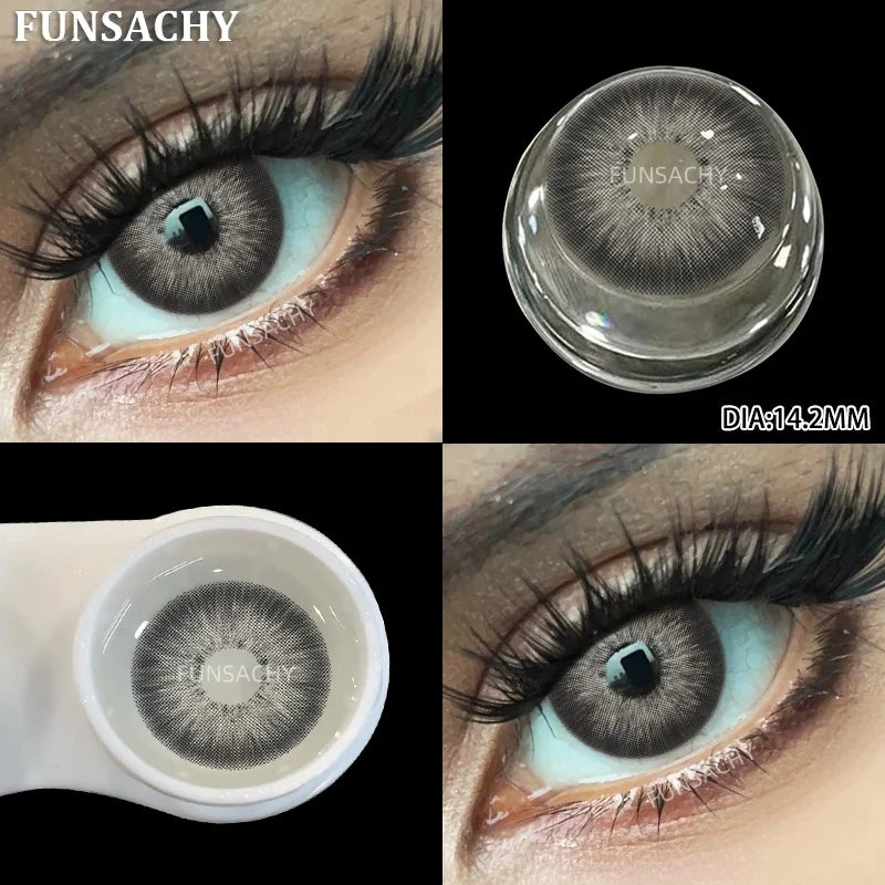 1 Pair Fashion Color Contact Lenses for Eyes Korean Brown Natural Soft Lenses Beautiful Cosmetic Gray Pupils Blue Lens