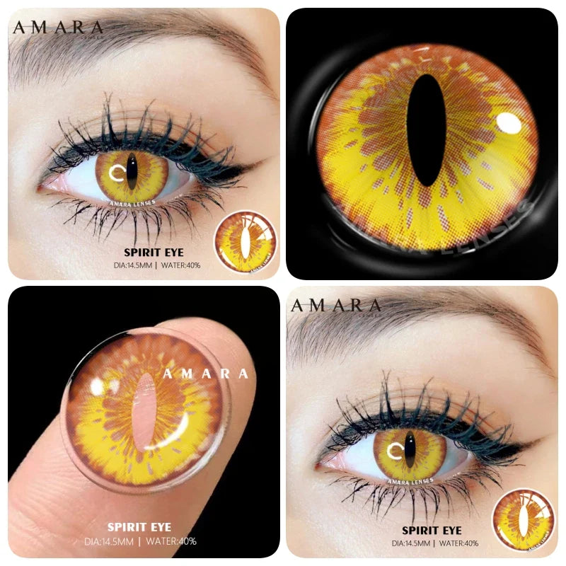 Yellow Contact Lenses for Eyes 2pcs Anime Cosplay Colored Lenses Purple Crazy Halloween Lenses Contact Lens Beauty Makeup