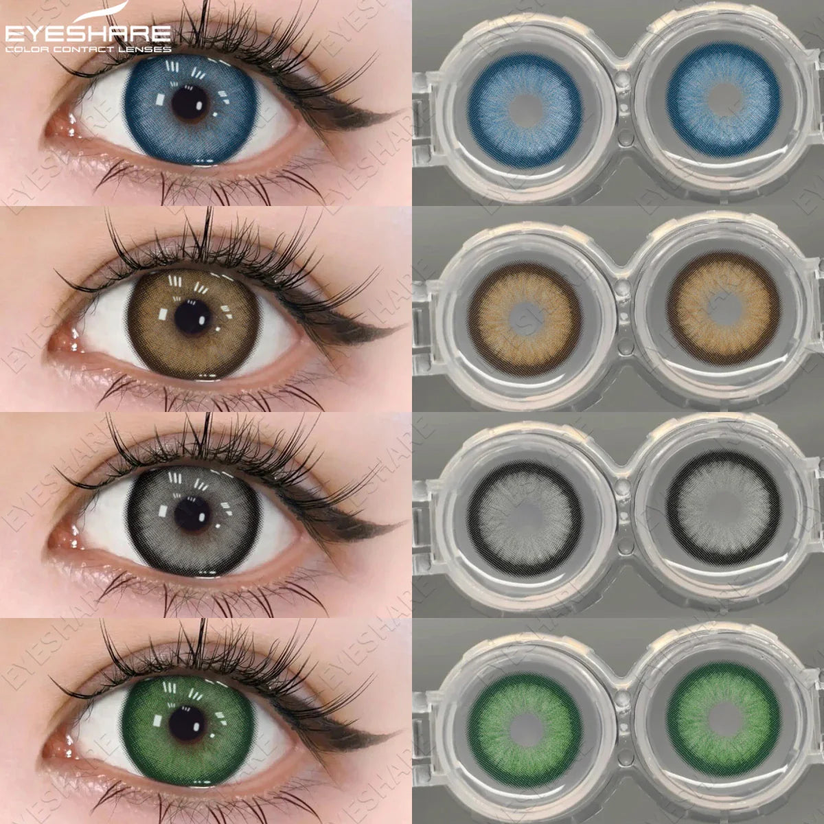 1pair Blue Contact Lenses For Eyes Korean Cute Lens Eye Makeup Pupil Brown Softlenses Women's color contact lenses