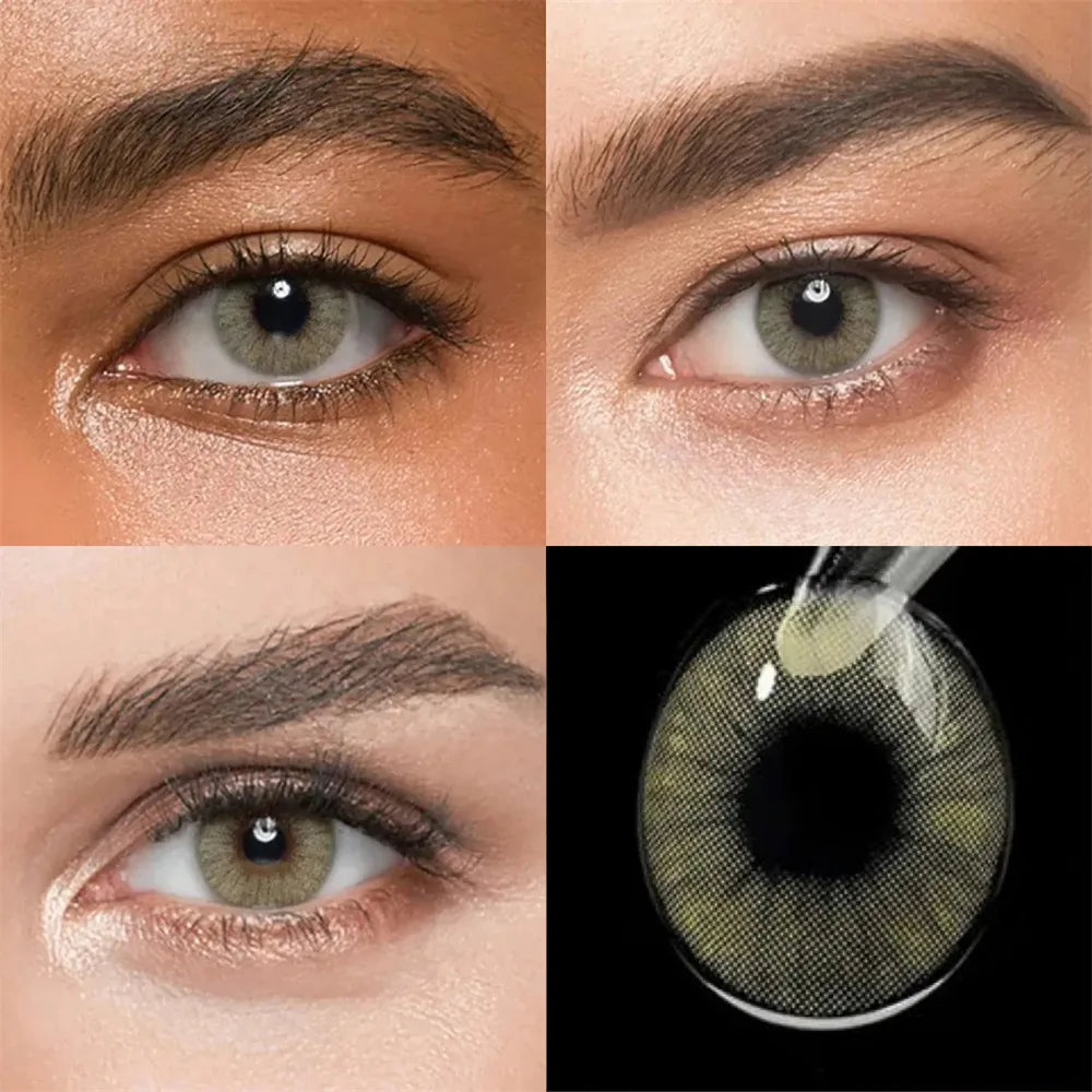 Eye Eyes Color Contacts Colored Contact Lenses Lens Natural Beauty Cosmetic Amber Daily 2Pcs 6 Months Half Year Use