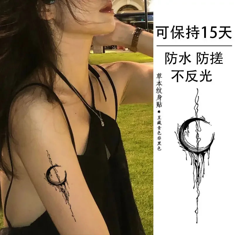 Herbal Juice Rose Flower Temporary Tattoos for Women Arm Punk Waterproof Tattoo Stickers Art Lasting Cover Scars Fake Tattoo