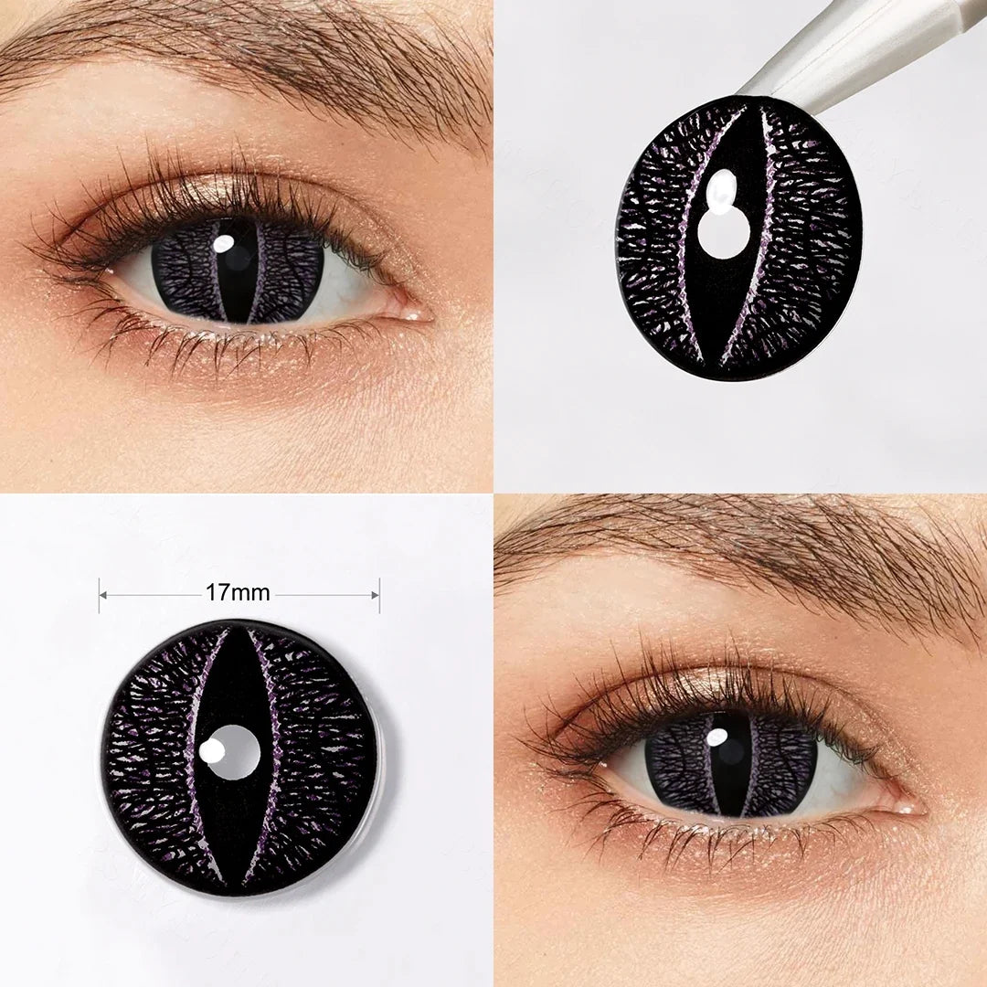 17MM Color Halloween Contact Lenses For Eye Green Cat‘s Eye Red Blue Lenses Cosplay Contact Lenses Eyes Beauty Makeup