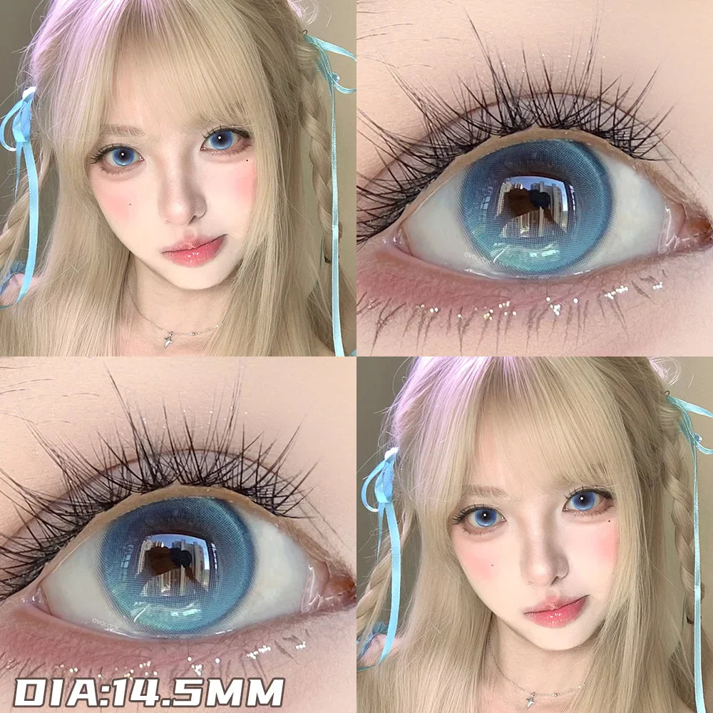 1 Pair Blue Pupils Beauty Colored Contact Lenses for Eyes Fashion Eye Color Lenses Pink Brown Lens Green Contact Lenses