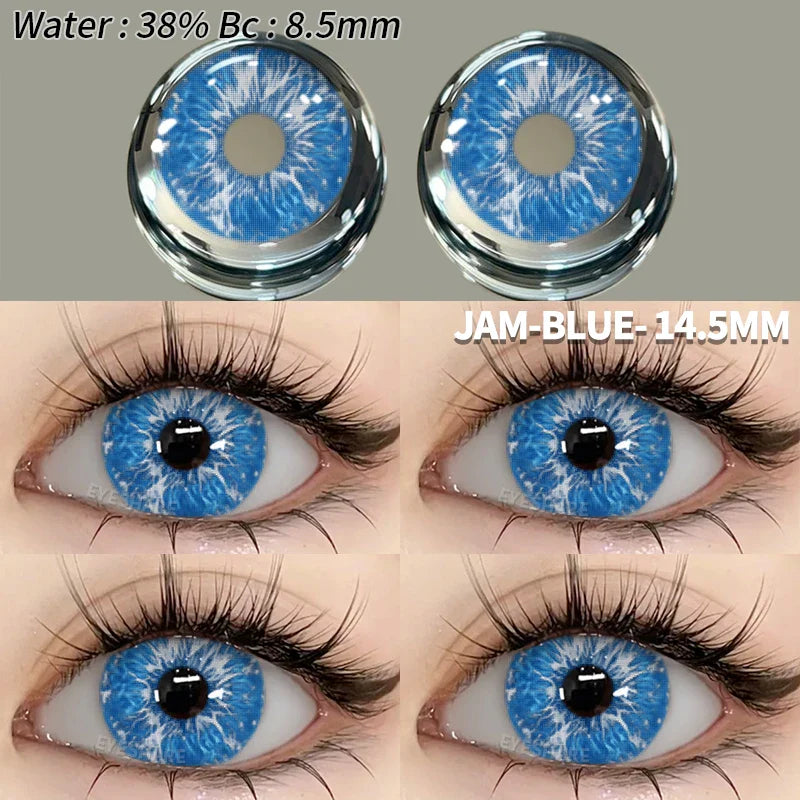 Cosplay Color Contact Lenses Halloween Contact Lenses for Eyes 2pcs Blue Color Contacts Anime Accessories Yellow Lenses