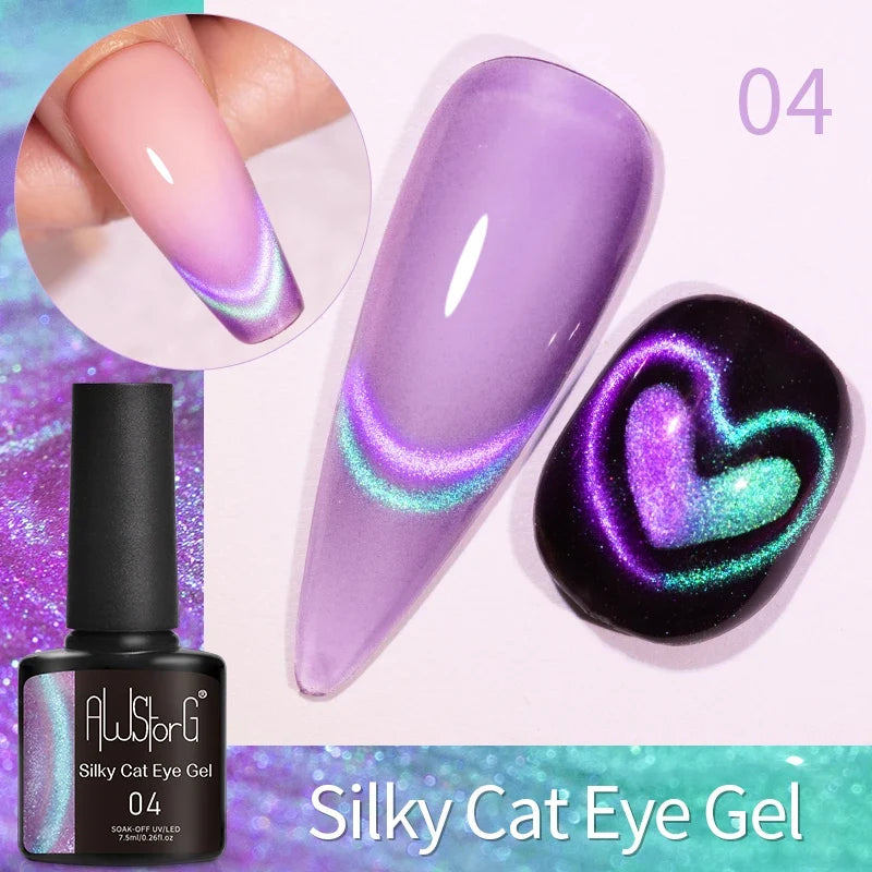 7.5ml Golden Gradient Cat Eye Nail Polish Gel Phototherapeutic Gel Soak Off Nail Magnetic Gel Polish Nail Art DlY