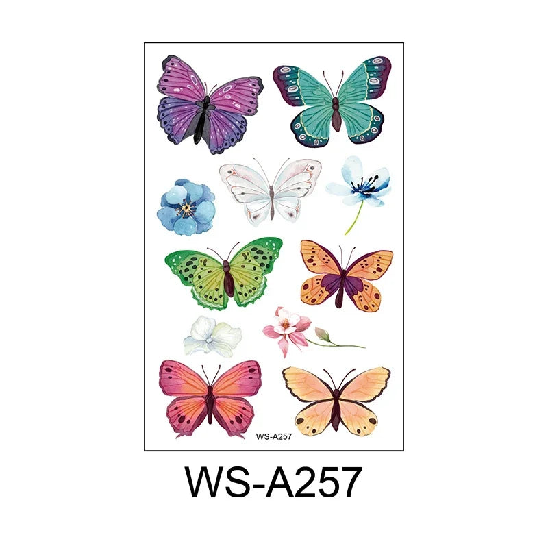 Butterfly Skin Tattoo Sticker False Tattoo Temporary Body Arm Face Makeup Tattoo Removable Butterfly Pattern Sticker for Childre