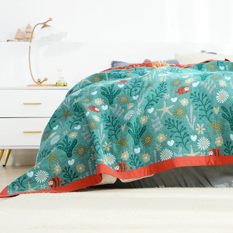 Nordic Throw Blankets Cotton Gauze Bedroom Leisure Bedspread On The Bed Boho Decor Sofa Blanket Sheet Double Cooling Quilt Thin