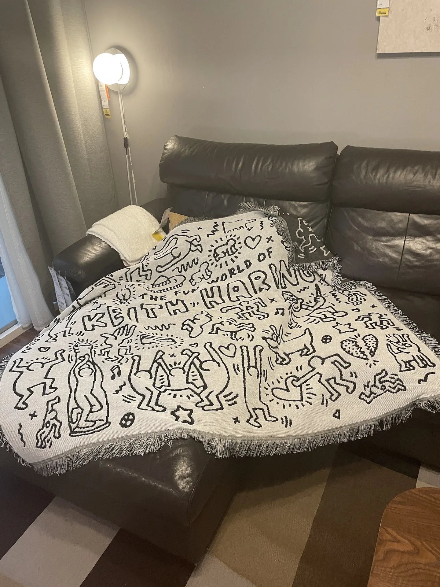 Sofa Blanket Towel Bedspread Keith Cartoon Doodle Haring Home Decor Cloth Cushion European Rug Tablecloth Throw Plaid Blankets
