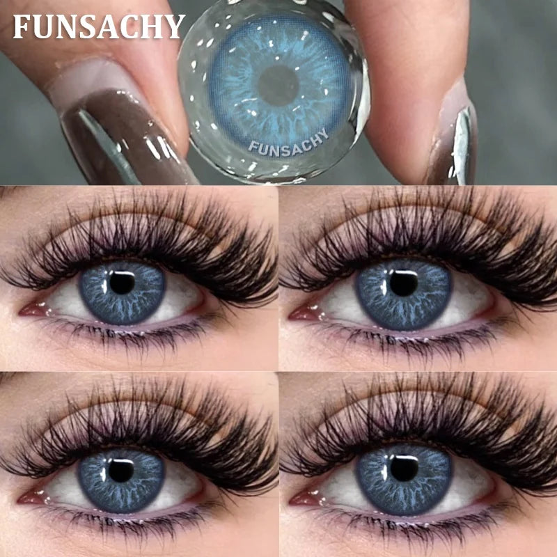 1 Pair Big Black Color Contact Lenses Natural Gray Lenses Blue Korean Eye Makeup Contacts Yearly Beauty Pupils Cosmetic