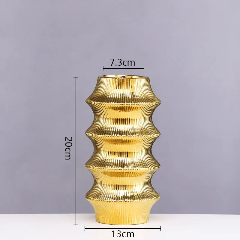 Ceramic Vase Light Luxury Tabletop Hydroponic Flower Arrangement Vases Modern Home Decoration Accessories