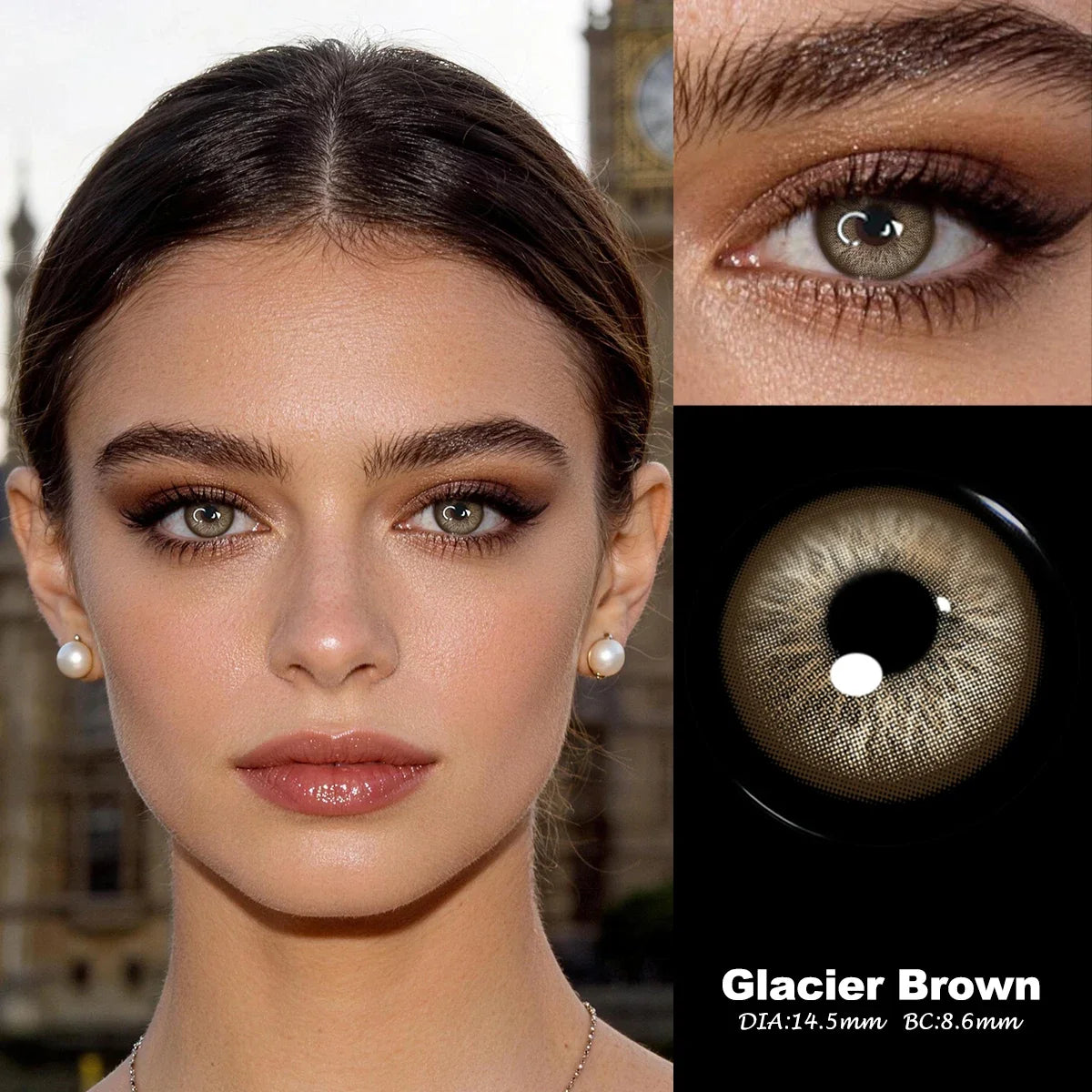 14.5mm Half Year Colored Contact Lenses Natural Earth Tone Hydrating Soft Lenses for Daily Look Eye Beauty