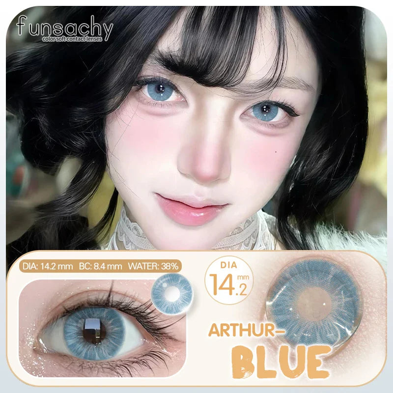 1 Pair Color Contact Lenses For Eyes Natural Gray Blue Beautiful Pupil Soft Natural Accessories Yearly Cosmetic Pupils