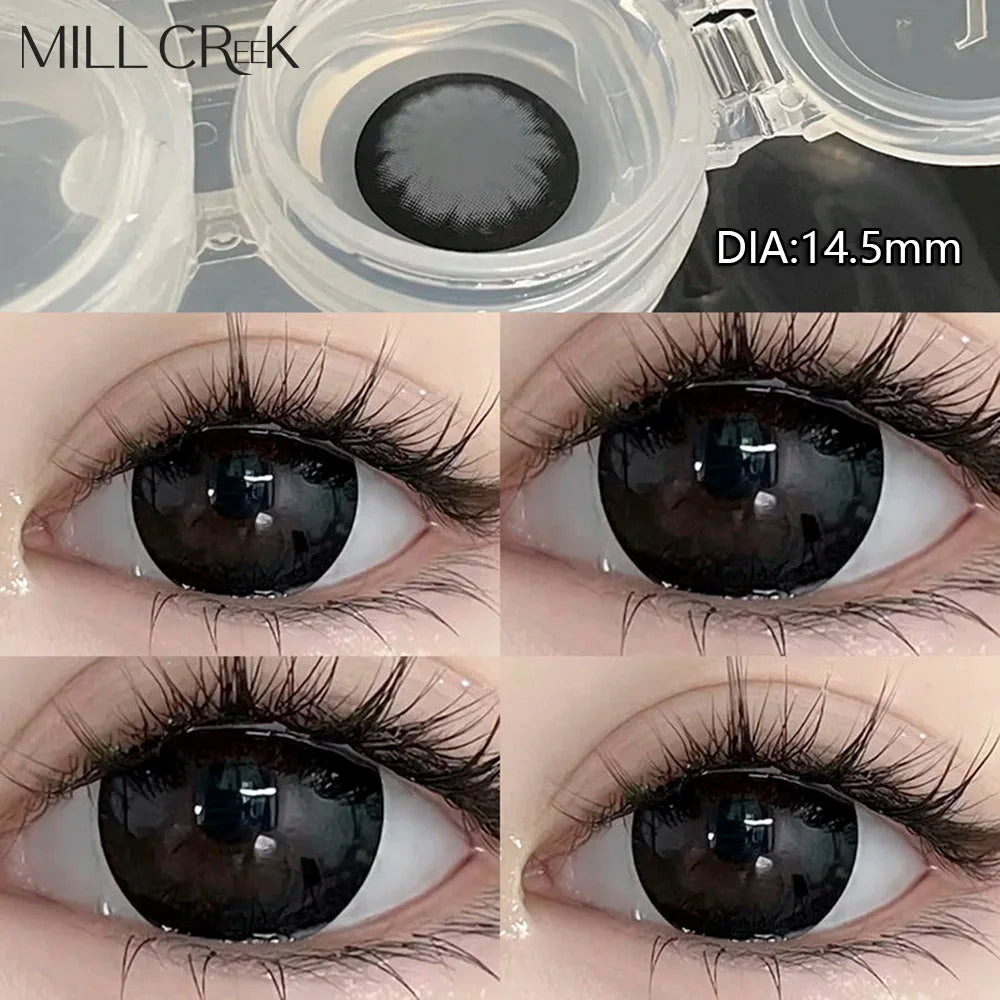 1 Pair New Eyes Contacts Lenses with Myopia Diopter Eyes Colored Lens Makeup Beauty Pupil Annual Use Fast Shipping
