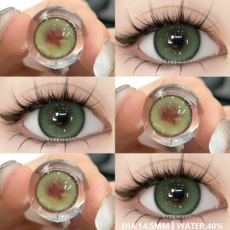 1Pair New Colored Contact Lenses for Eyes Natural Contact Lenses Blue Eye Lens Green Lenses Yearly Brown Eye Contacts