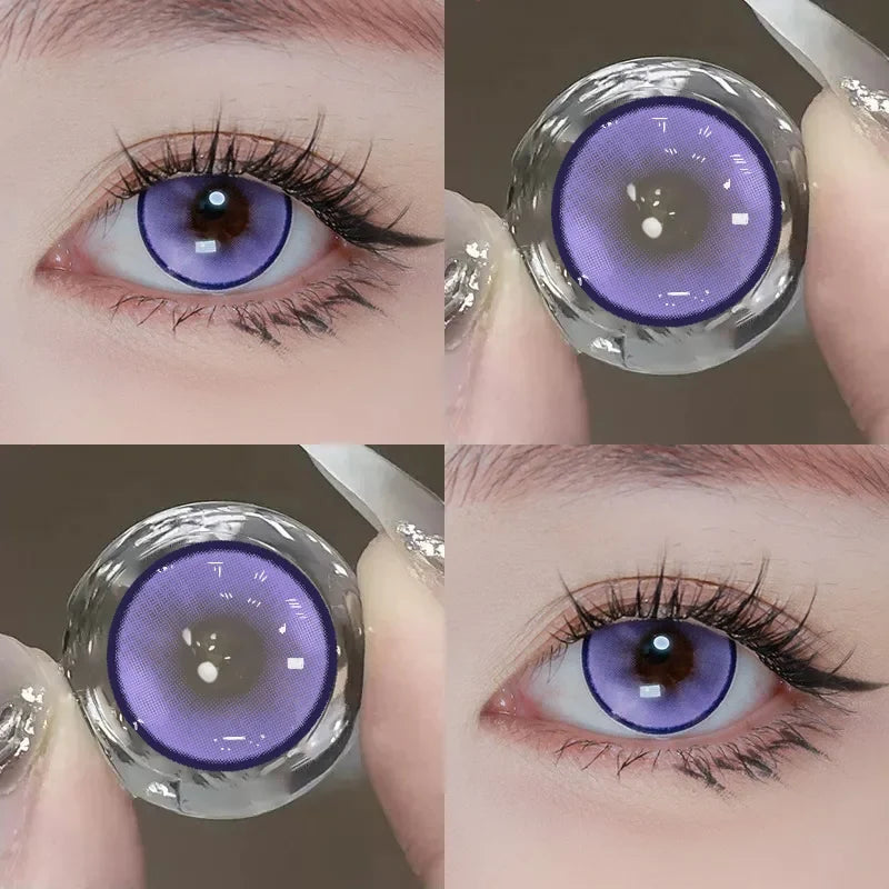 1pair Cosplay Color Contact Lenses Anime Blue Yellow Pupil 6months Halloween Cute Eye Circle Lens 14.5mm