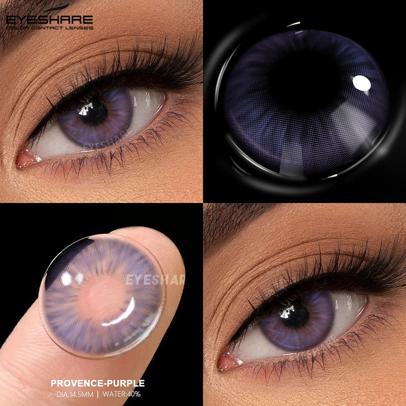 1pair Brown Color Contact Lenses Gray Fashion Lenses Brown Colored Lens Gray Beauty Pupils purple Softlenses eye makeup
