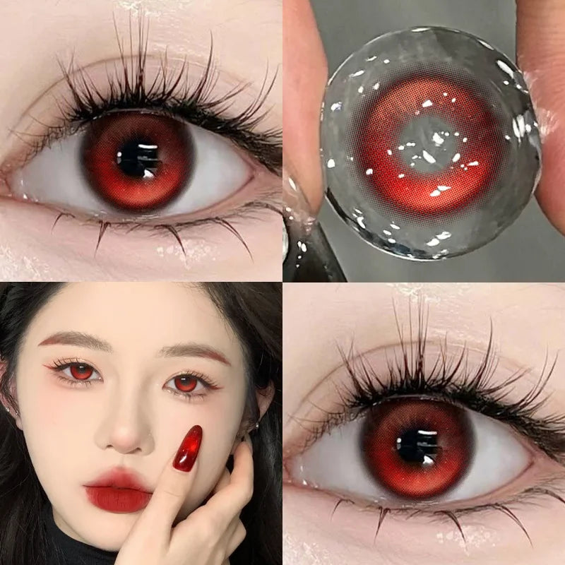 NEW Brown Eye Lens 1 Pair Beauty Purple Contact Lenses for Eyes Myopia 0~-8.00 Degree Natural Blue Fashion Soft Lens