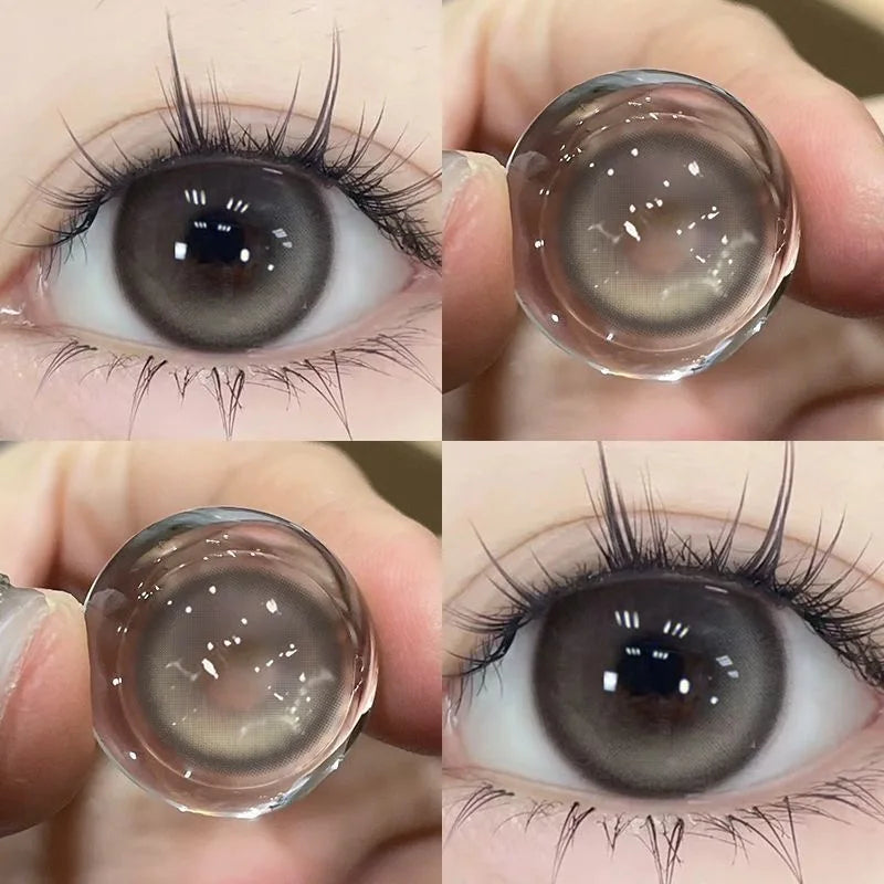 1Pair Color Contact Lens Blue Pupils High Quality Cosmetic Gray  Green Degrees Lenses Makeup Brown Eye