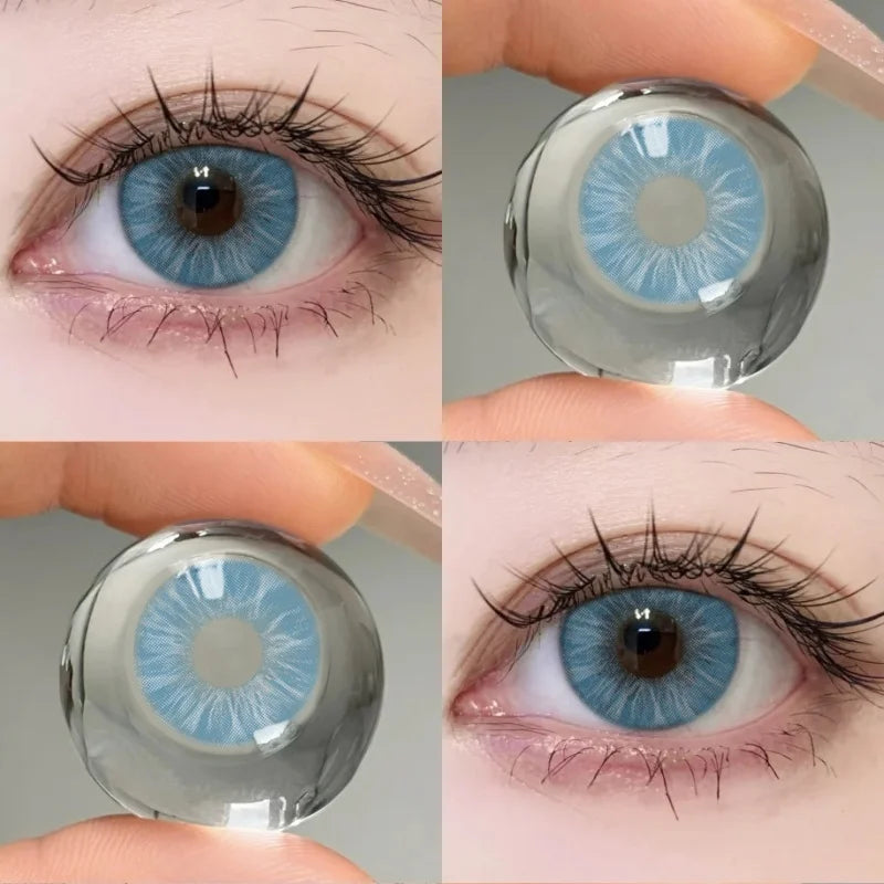 1 Pair Color Contact Lenses For Eyes Natural Gray Blue Beautiful Pupil Soft Natural Accessories Yearly Cosmetic Pupils