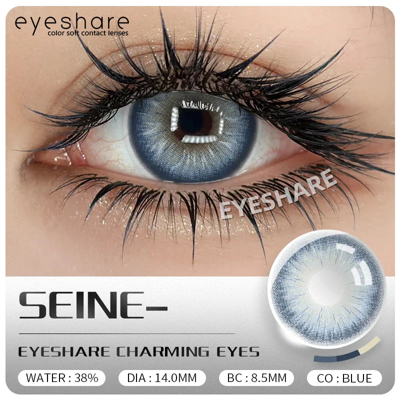 2Pcs Colored Contact Lenses for Eyes Natural Blue Eyes Lenses Gray Pupils High Quality Green Contacts Yearly Disposable
