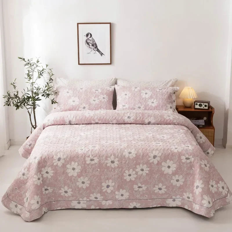 100% Cotton Quilted Bed Cover Set 3pcs/Set