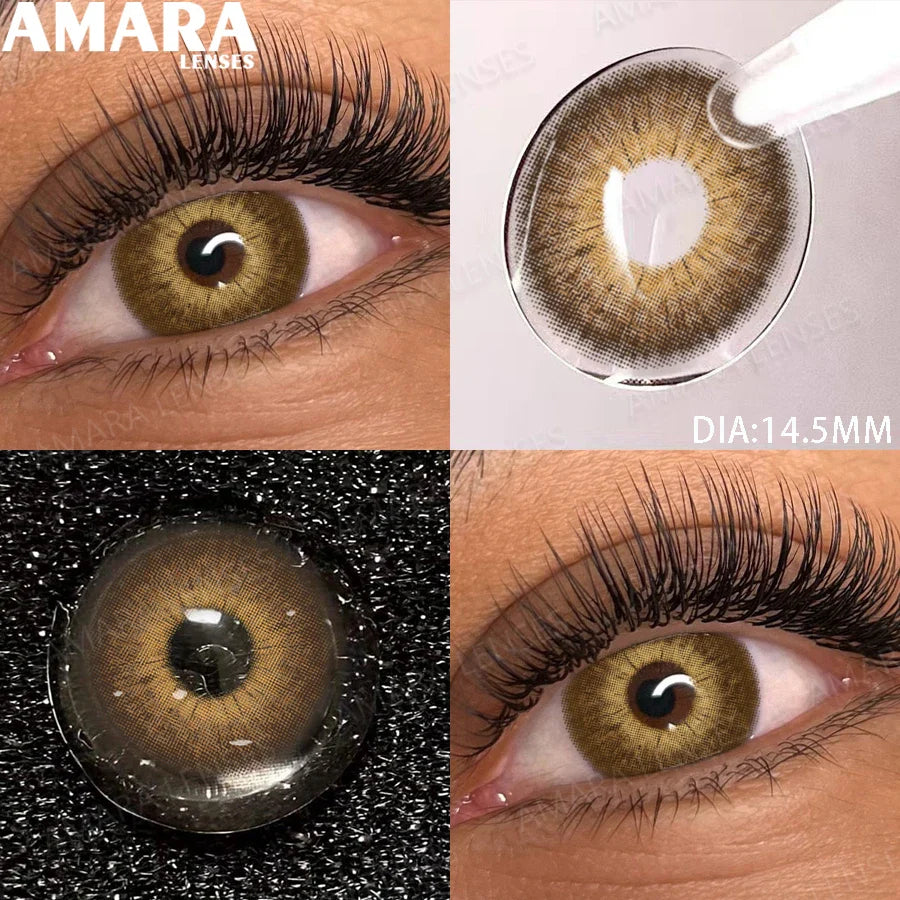 1 Pair soft Lenses Colored Contact Beauty Colored Pupils Green Contact Lenses Natural Look Lenses Women Brown Pupils