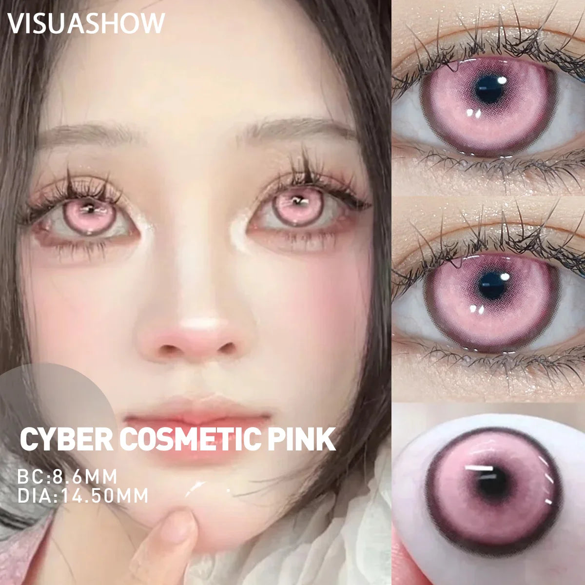 Moco Jelly Grey Colored Contact Lenses for Eyes 1pair Contacts Pink Purple Lens Cosplay Lenses Halloween Lens  Yearly