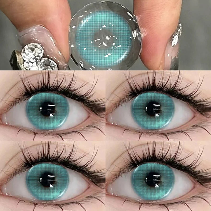1Pair Color Contact Lenses with Myopia Green Lenses for Eye Gray Lenses Pink Contact Lenses Korean Lens Colorful Lens
