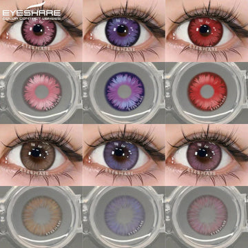 1 Pair Colored Contact Lenses Pink Contact Lenses Purple Fashion Makeup Contact Lenses Eye Cosplay Lenses Yearly Use