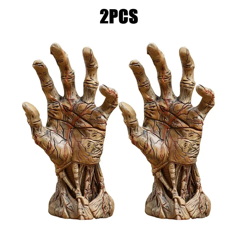 Scary Dismembered Arm Hand Halloween Sculpture Realistic Horror Prop for Haunted House Party Decoration Creepy Garden Art