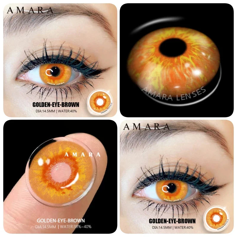 Yellow Contact Lenses for Eyes 2pcs Anime Cosplay Colored Lenses Purple Crazy Halloween Lenses Contact Lens Beauty Makeup
