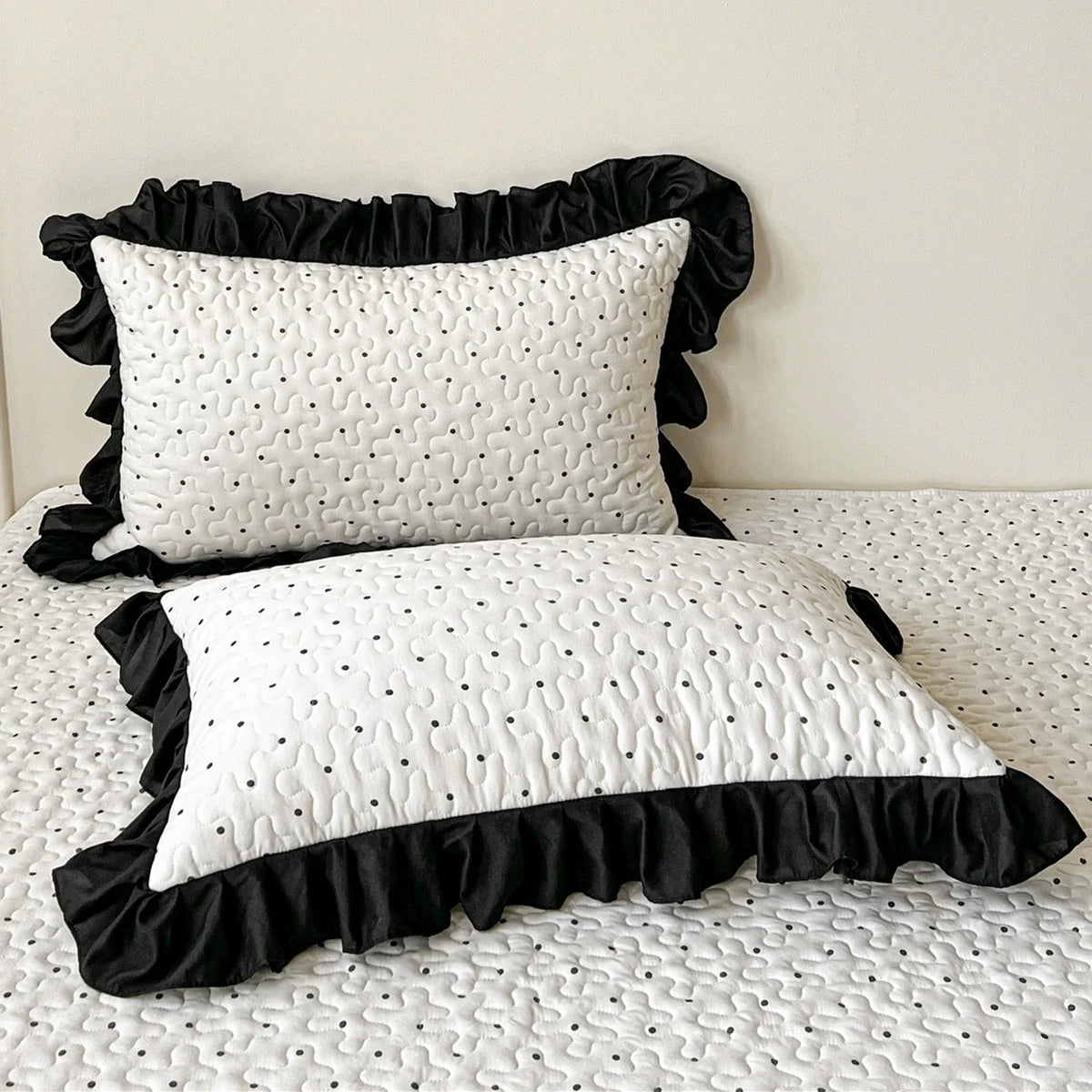 1 Pair Clip Cotton Pillow Cover with Lace 48cmx74cm Girls Use Pillowcases High-end Pillow Core Covers Household Use Bedding