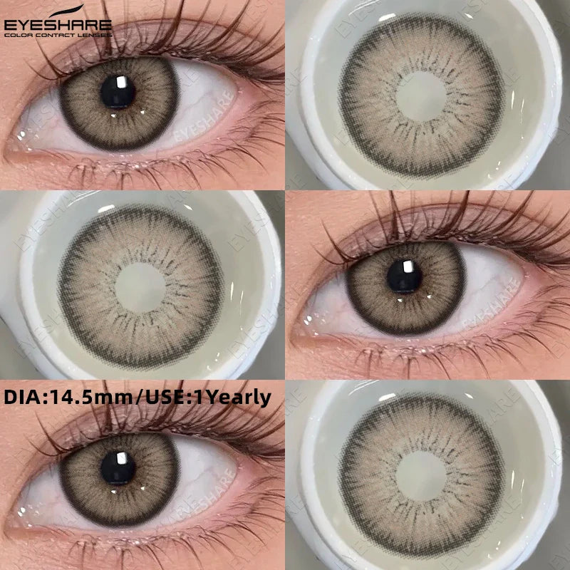 1 Pair Fashion Colored Contact Lenses Popular Natural Gray Brown Beauty Pupils Black Eyes Lens Yearly Blue Eyes Contact