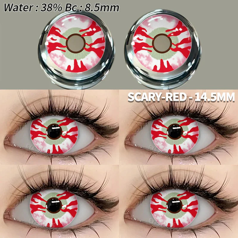 Colored Contact Lenses 2pcs Purple Contact Lenses Anime Cosplay Contact Eye Lenses Halloween Beauty Makeup Color Lens