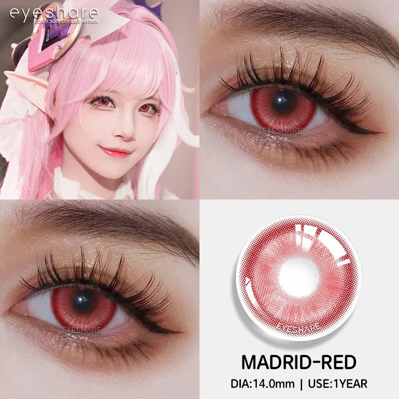 1pair/2pcs Colored Contact Lenses for Eyes Pink Contacts Purple Lenses Cosplay Contact Lenses Yearly Fashion Eye Lenses
