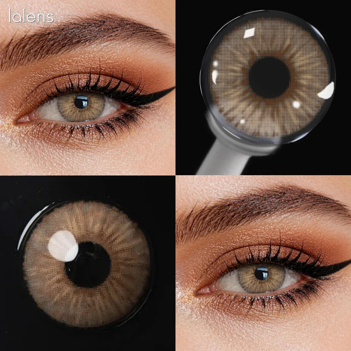 14.2mm Angeles Brown Colored Contact Lenses Half Yearly Cosmetic Eyewear Soft Lens for Daily Eye Beauty Makeup Contacts