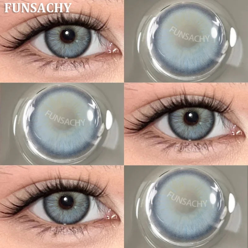 1 Pair New Color Contact Lenses for Eye Beautiful Pupil Fashion Blue Soft Lenses Gray Natural Contacts Yearly Cosmetics