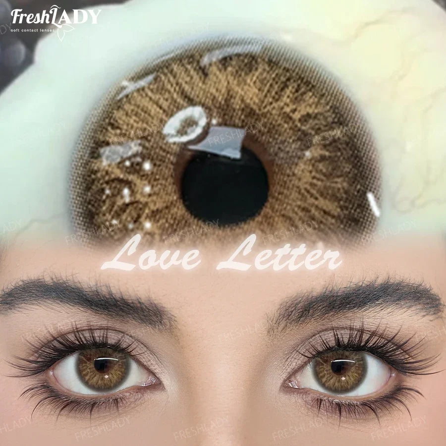 1 Pair Breeze & Chagall Series Colored Contact Lenses Natural Brown Pupils Eyes Contact lenses Gray Soft Contacts 14.20mm