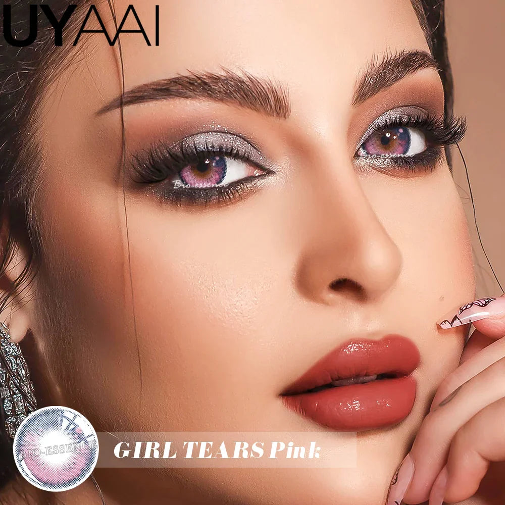 1 Pair Contact Lenses with Natural High Color Saturation & Defined Edge, Soft Age-Reducing Ambience