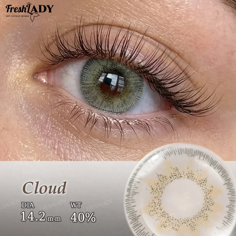1 Pair Cleopatra Series Colored Contact Lenses Natural Brown Pupils Eyes Contact lenses Green Soft Contacts 14.20mm