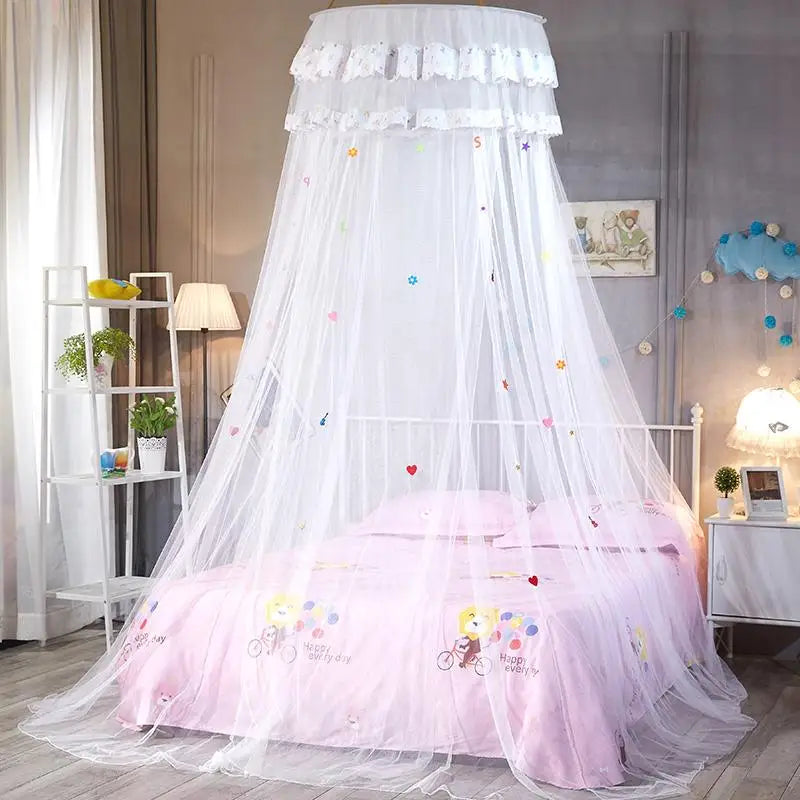 Princess Style round Top Mosquito Net Pink Absorbing Ceiling Student Dormitory Bed Curtain Single Double Freshman Condensation