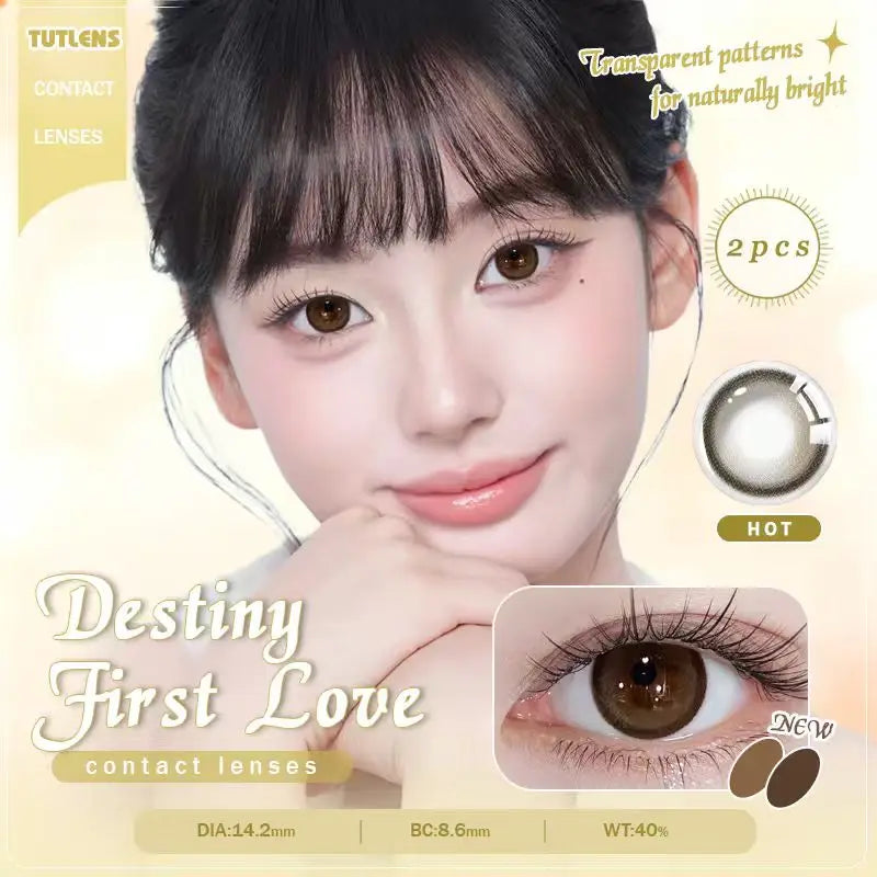 2PCS  Mixed Color Cosmetic Contacts, Half Year Wear, Zero Power Soft Lens