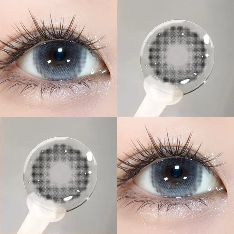 2PCS New Fashion Contact Lenses Beauty Colorld Contact for Eyes Makeup Brown Lenses Cosmetics Grey Eyes Lenses Yearly