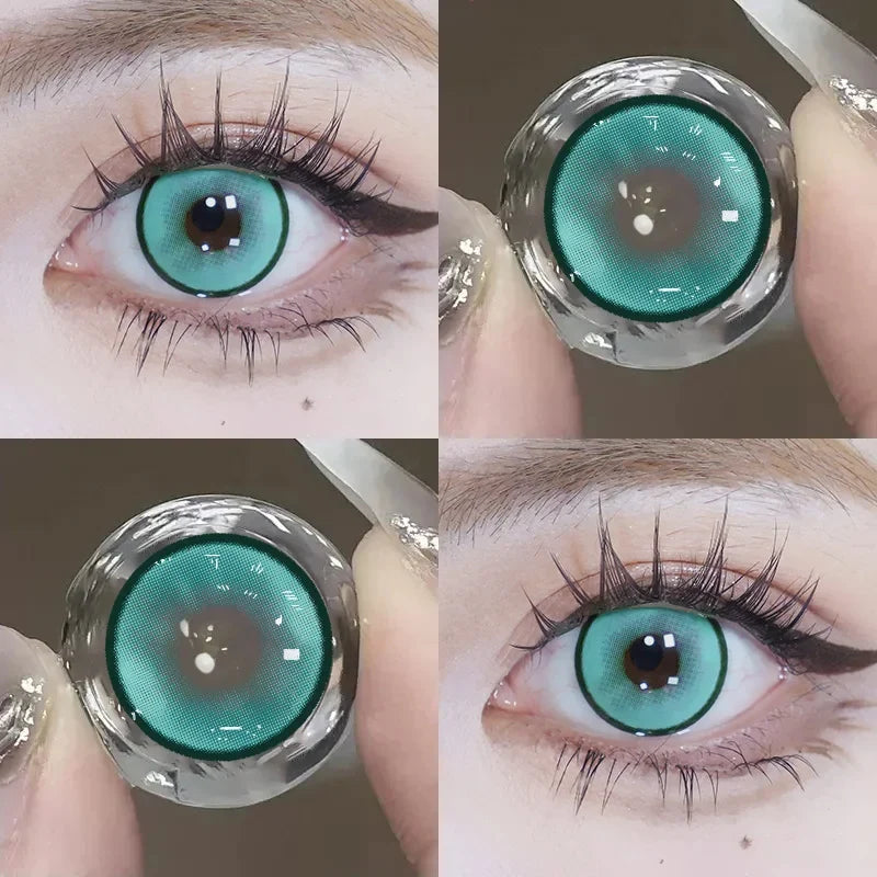 1pair Cosplay Color Contact Lenses Anime Blue Yellow Pupil 6months Halloween Cute Eye Circle Lens 14.5mm