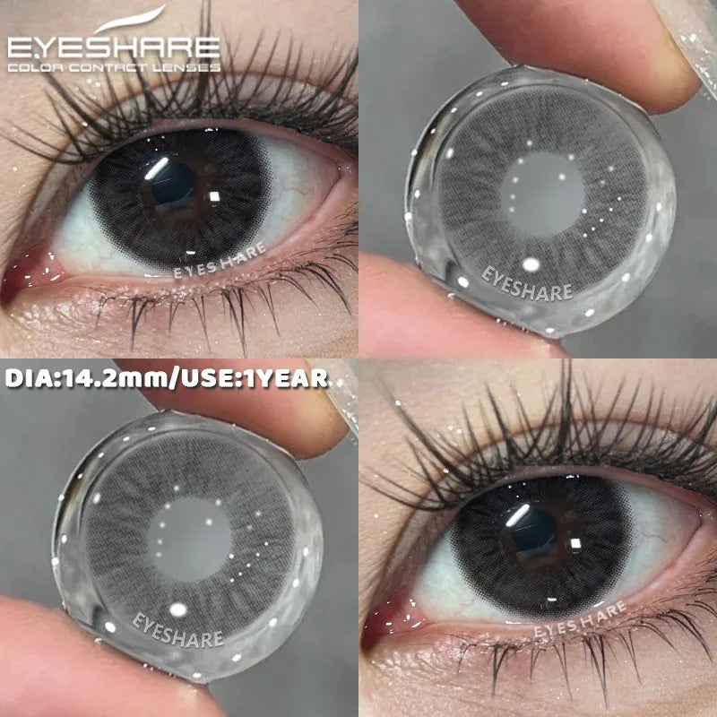 1 Pair Colorful Contact Lenses for Eyes Fashion Natural Gray Pupils Beauty Makeup Purple Color Lens Brown Eye Contacts