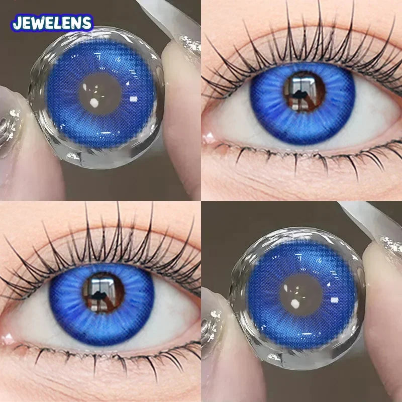 1pair Blue Green Red Color Contact Lenses 6months Halloween Crazy Circle Lens 14.5mm