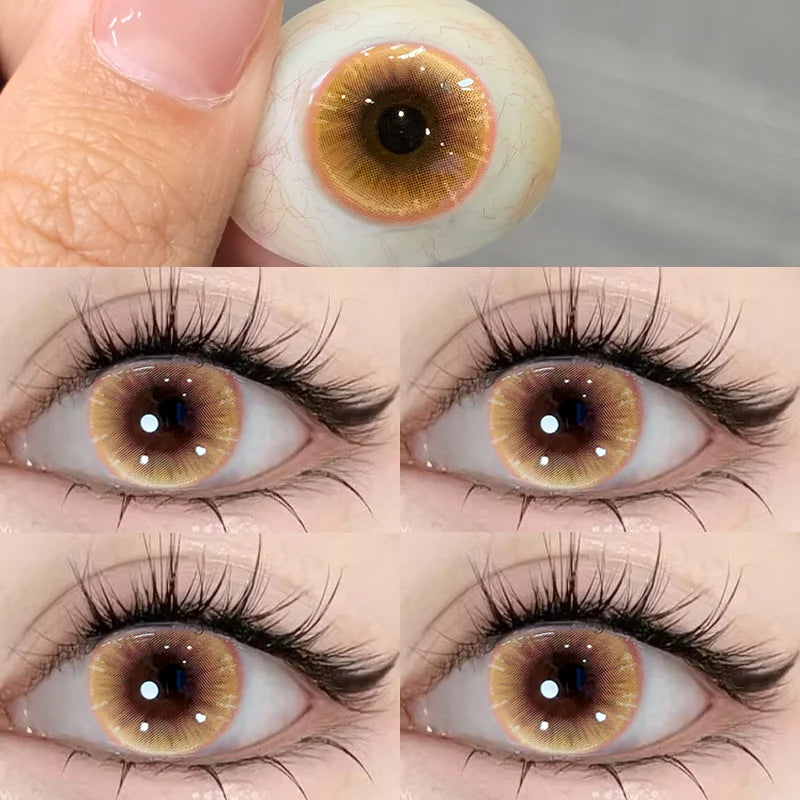 1pair Anime Cosplay Contact Lenses Color Contact Lenses for Eyes Pink Lenses Blue Pupils Halloween Beauty Makeup Contacts